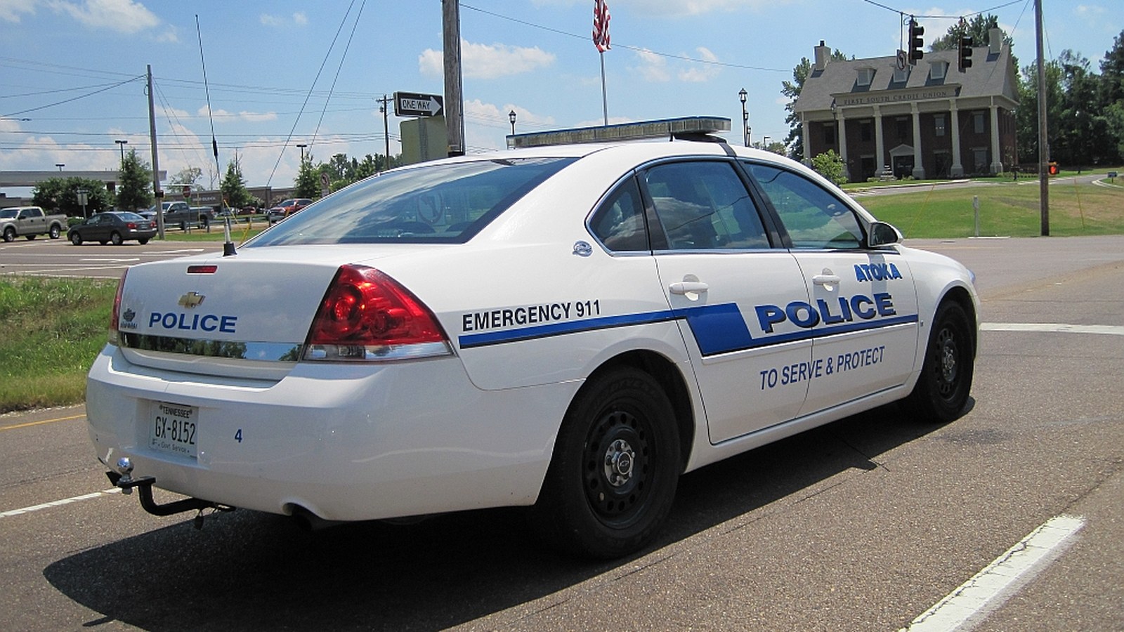 An Atoka Police Department cruiser in Atoka, Tennessee